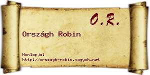 Országh Robin névjegykártya